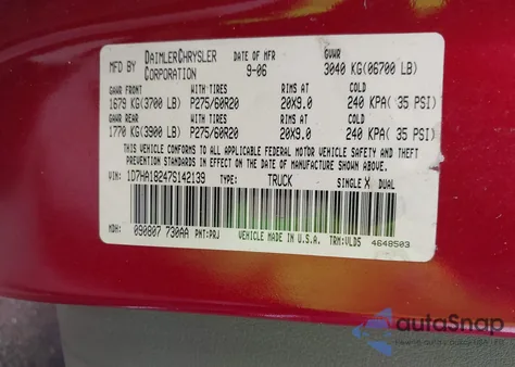2007 Dodge Ram 1500 Laramie z USA, uszkodzony, nr VIN 1D7HA18247S142139